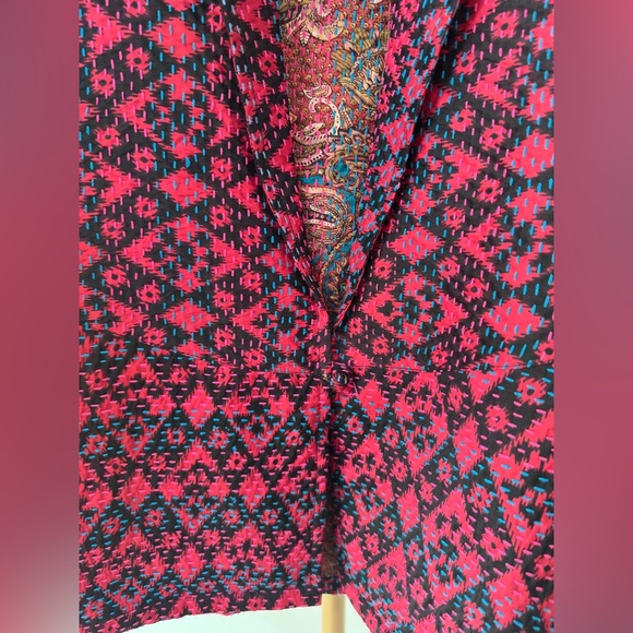 100% Silk Multicolor Blazer / Light Jacket – Size Medium - Picture 6 of 11